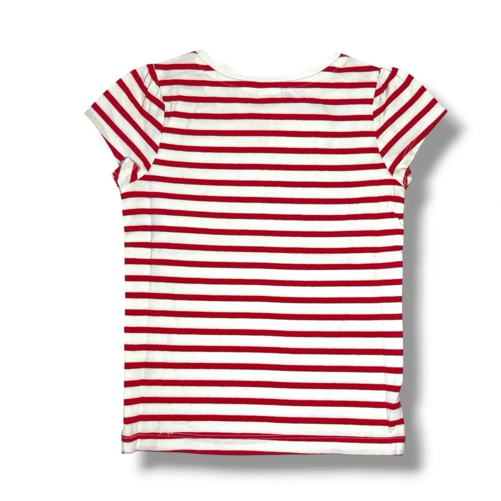 Gymboree 2016 Red White & Cute Line Embroidered Sequins Top Girls Sz 2T New‎